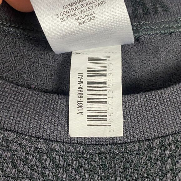 Gymshark T Shirt Mens Medium Gray Short Sleeve Athletic Fit - Picture 5 of 10